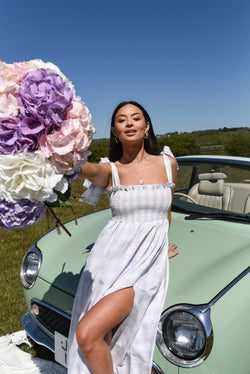 Daphne Lilac Gingham Dress